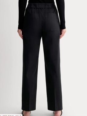 everlane ♡ easy pull on pants black medium office siren casual organic cotton